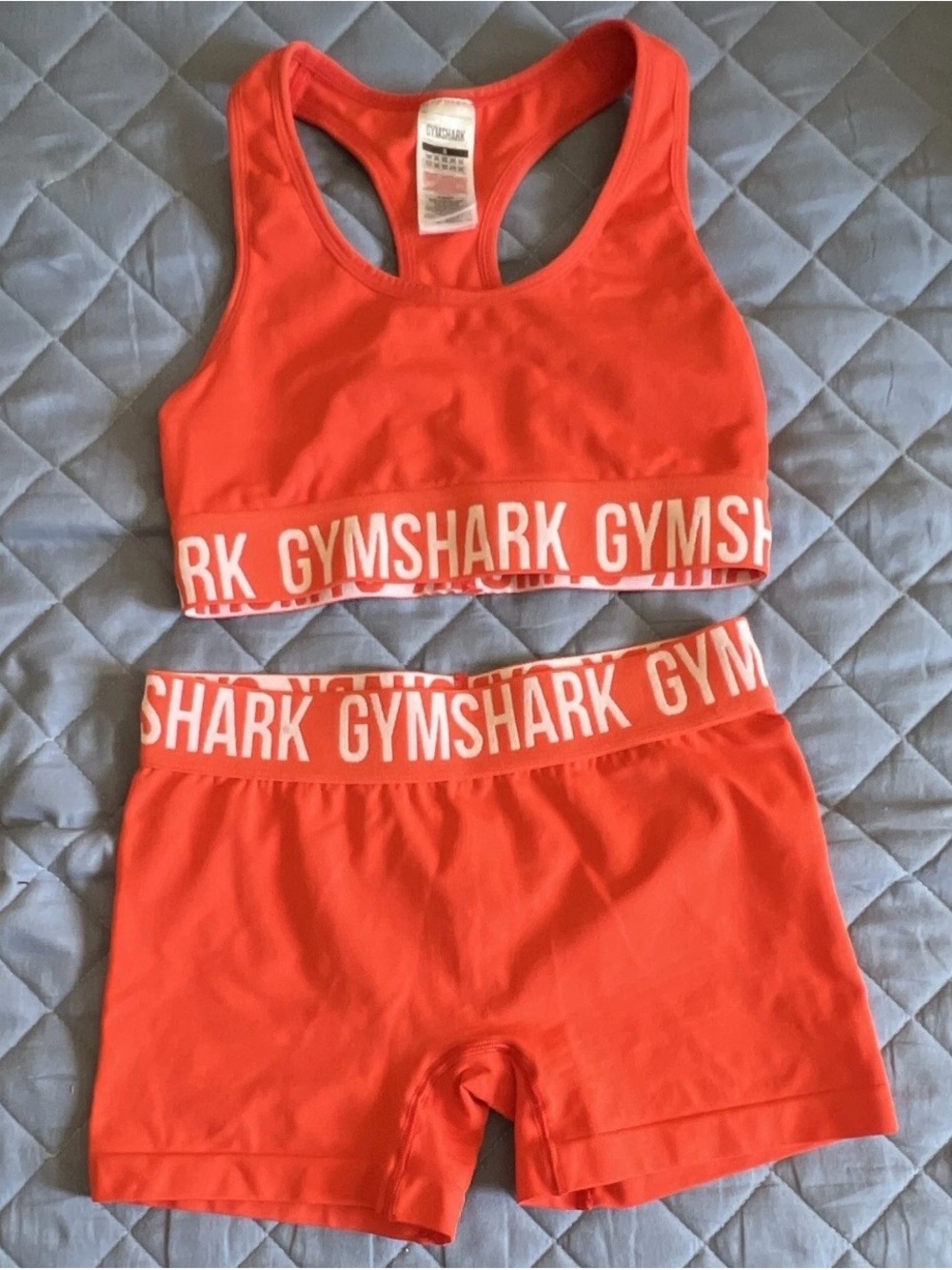 Gymshark Coral-Orange Racerback Sports Bra